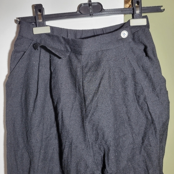 ❤️ 3 For $35 Koret wool high waist pleated pants tapered leg trouser black 10 - Picture 2 of 12